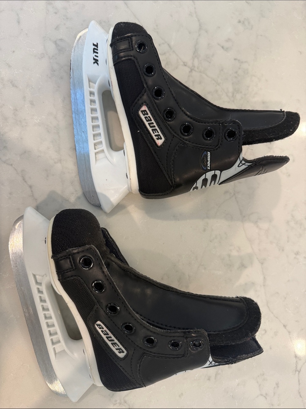 Bauer Kids Black and White Hockey Ice Skates